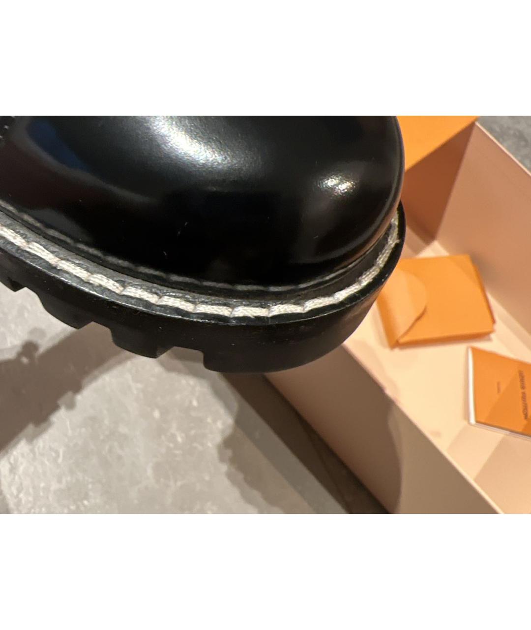 LOUIS VUITTON Черные кожаные ботильоны, фото 7