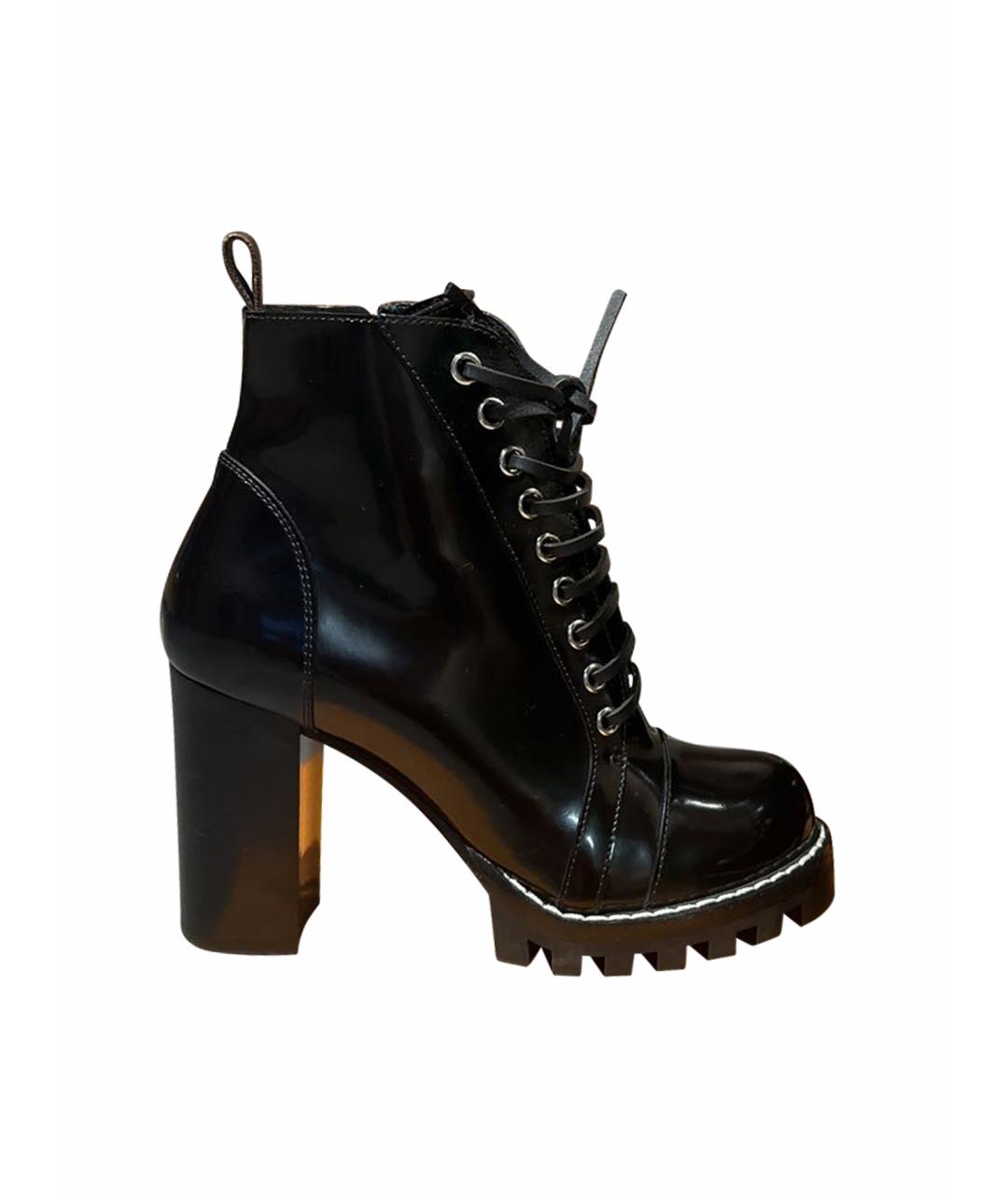 LOUIS VUITTON Черные кожаные ботильоны, фото 1