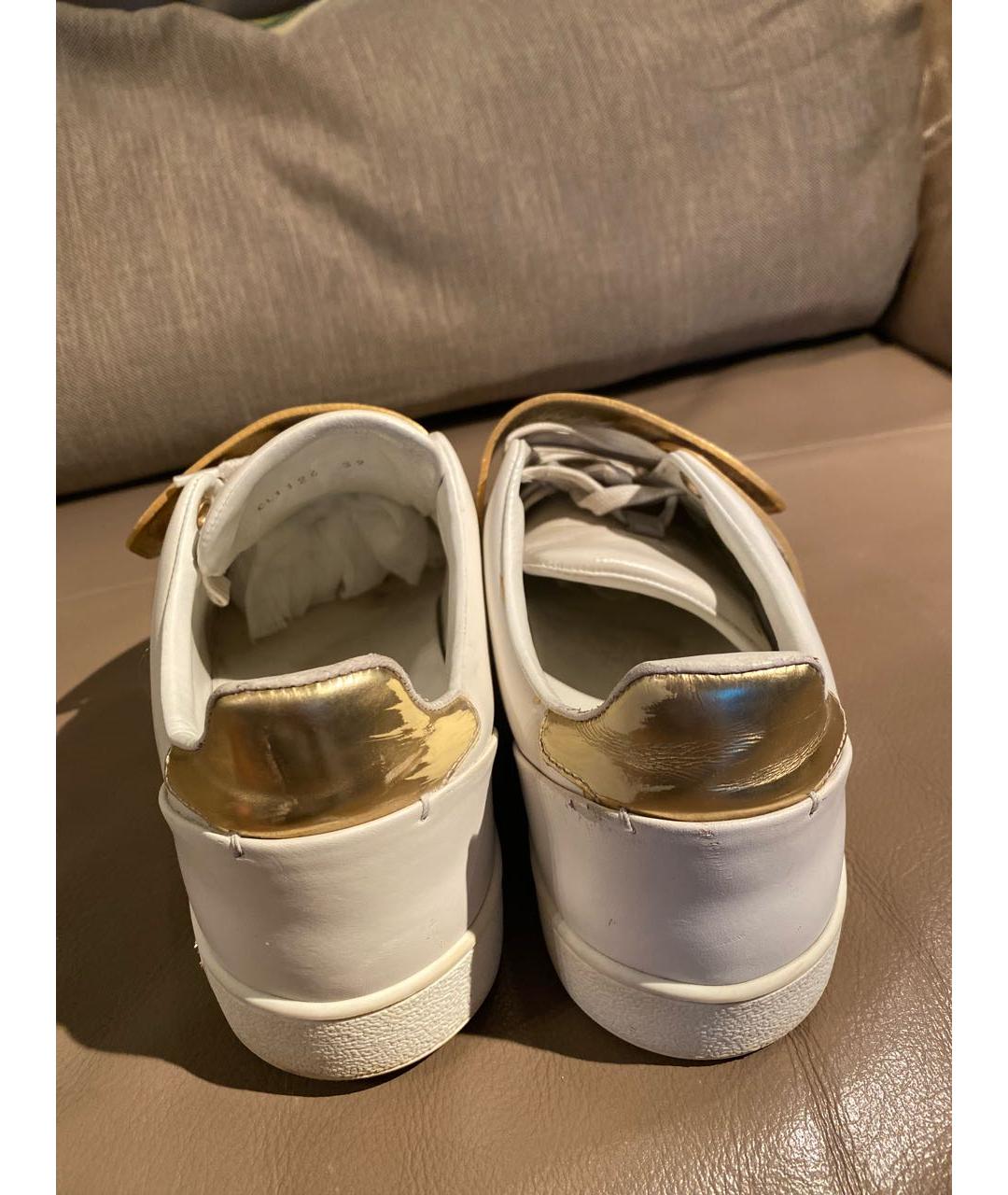 LOUIS VUITTON Белые кожаные кроссовки, фото 4