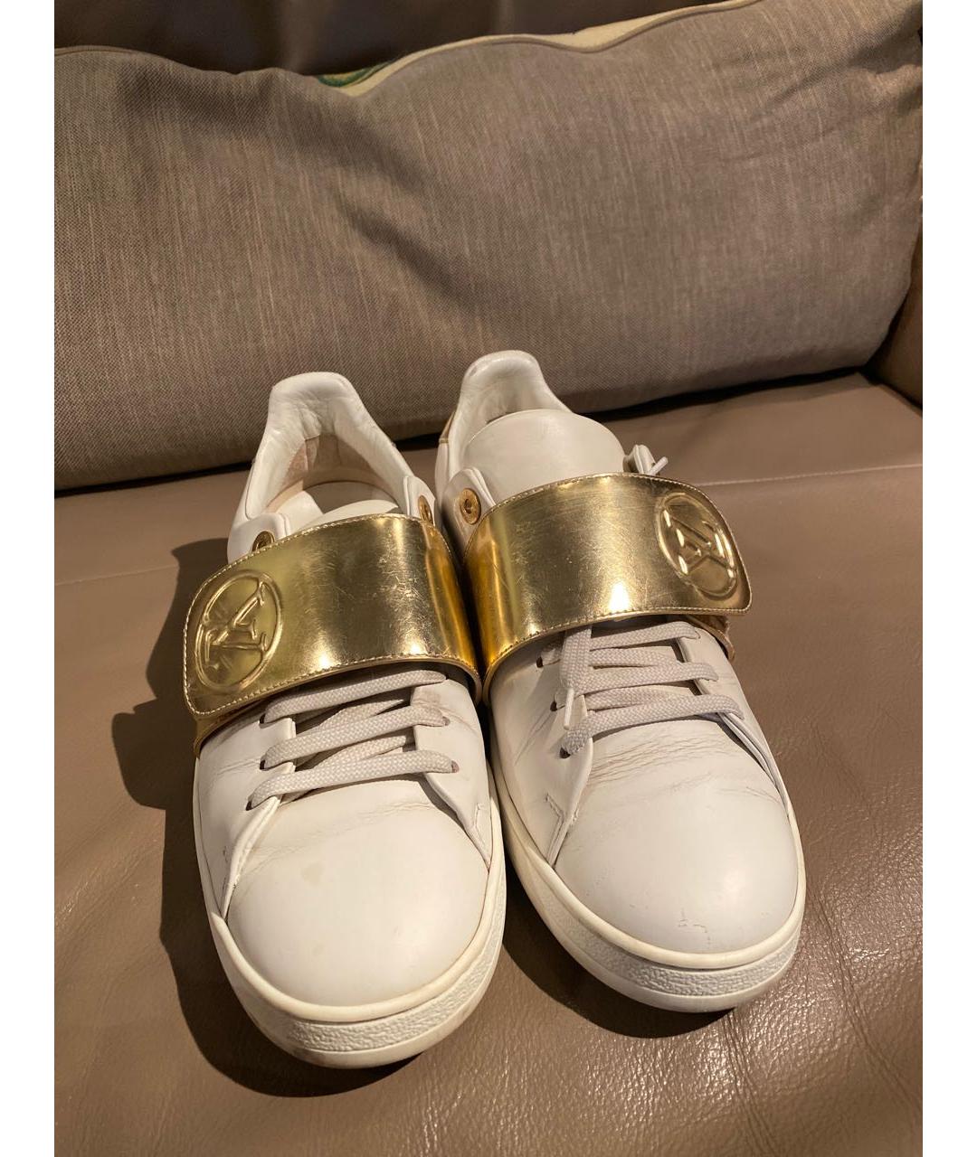 LOUIS VUITTON Белые кожаные кроссовки, фото 2