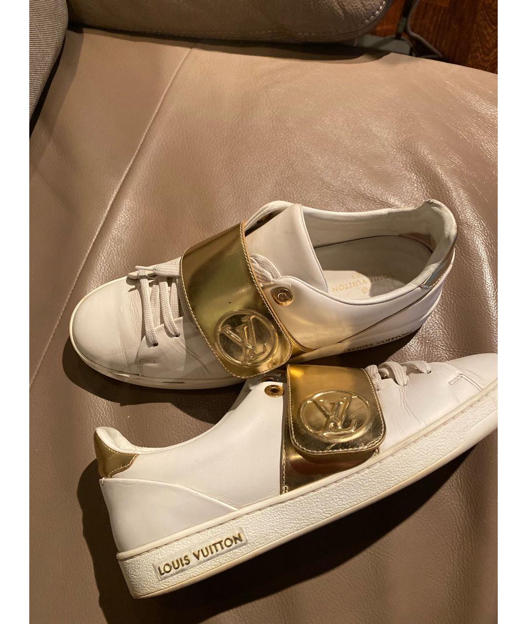 LOUIS VUITTON Белые кожаные кроссовки, фото 5