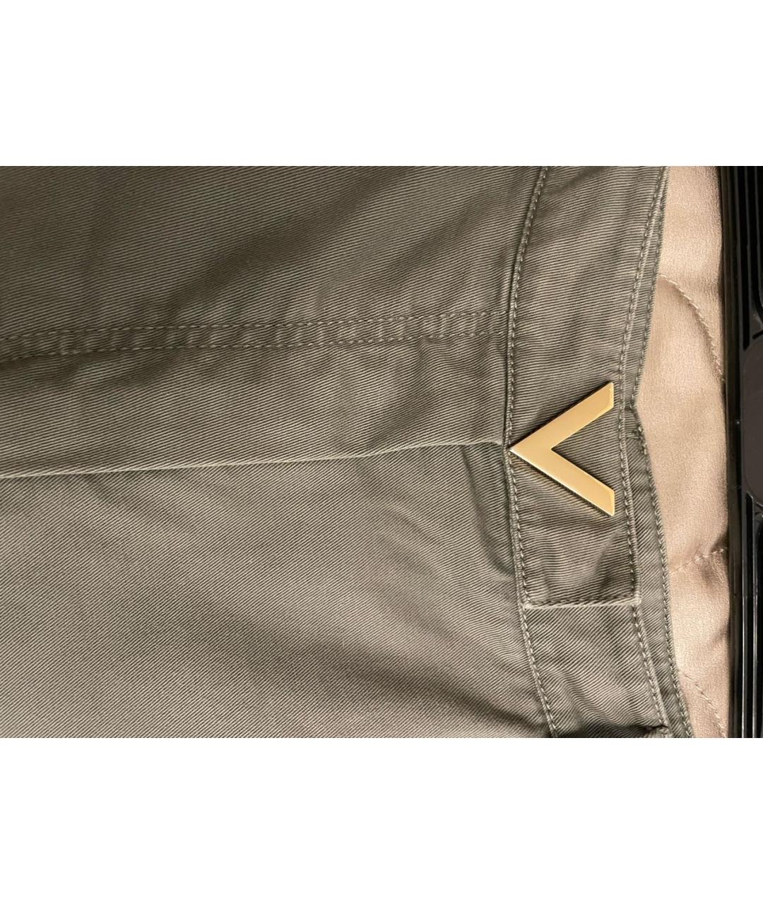 VALENTINO Хаки хлопко-эластановые брюки широкие, фото 7