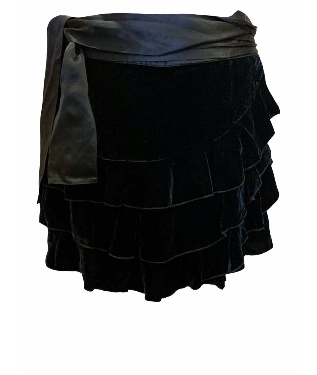 JUICY COUTURE Черная бархатная юбка мини, фото 1