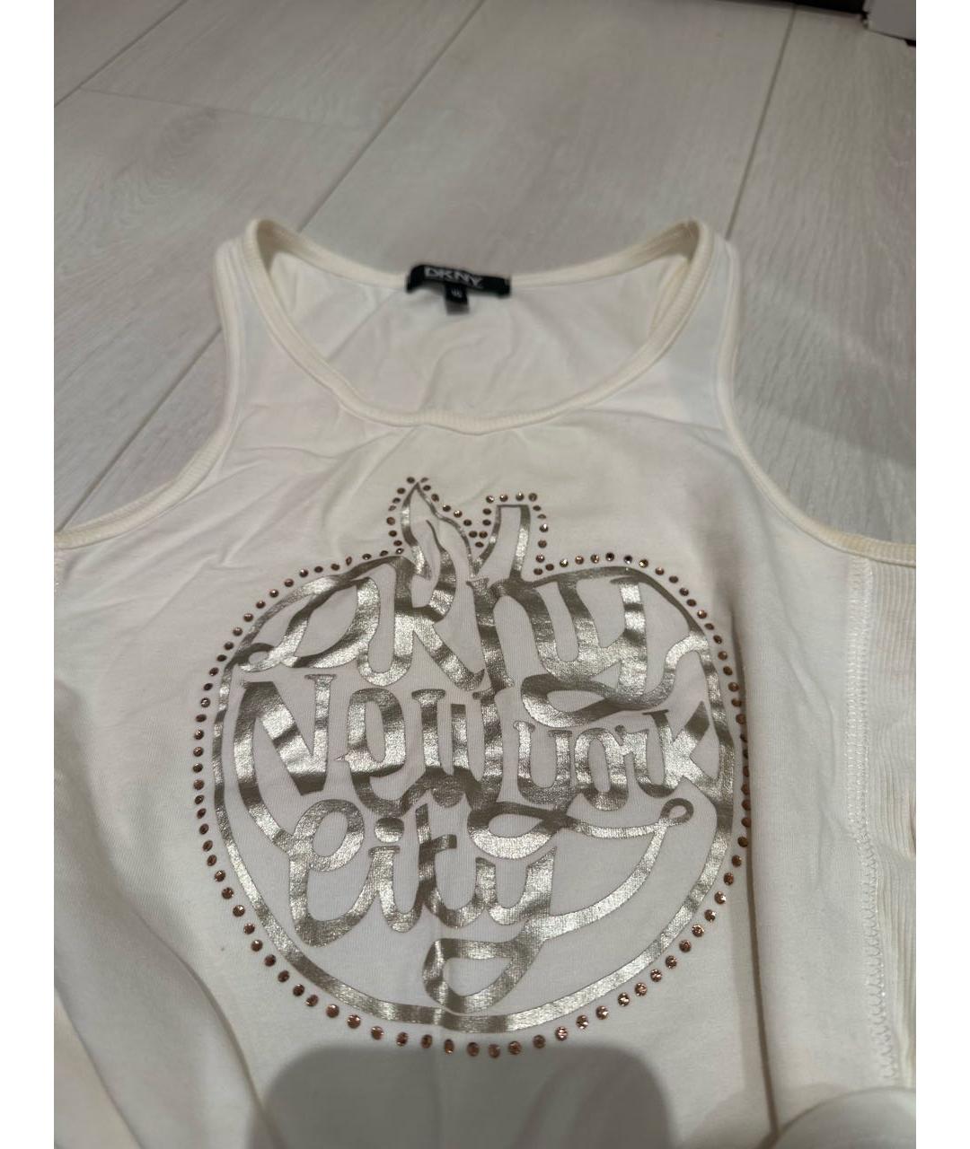 DKNY Белый хлопковый детская футболка / топ, фото 3