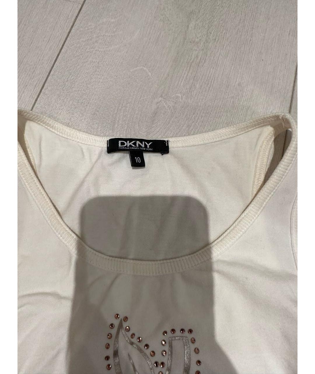 DKNY Белый хлопковый детская футболка / топ, фото 5