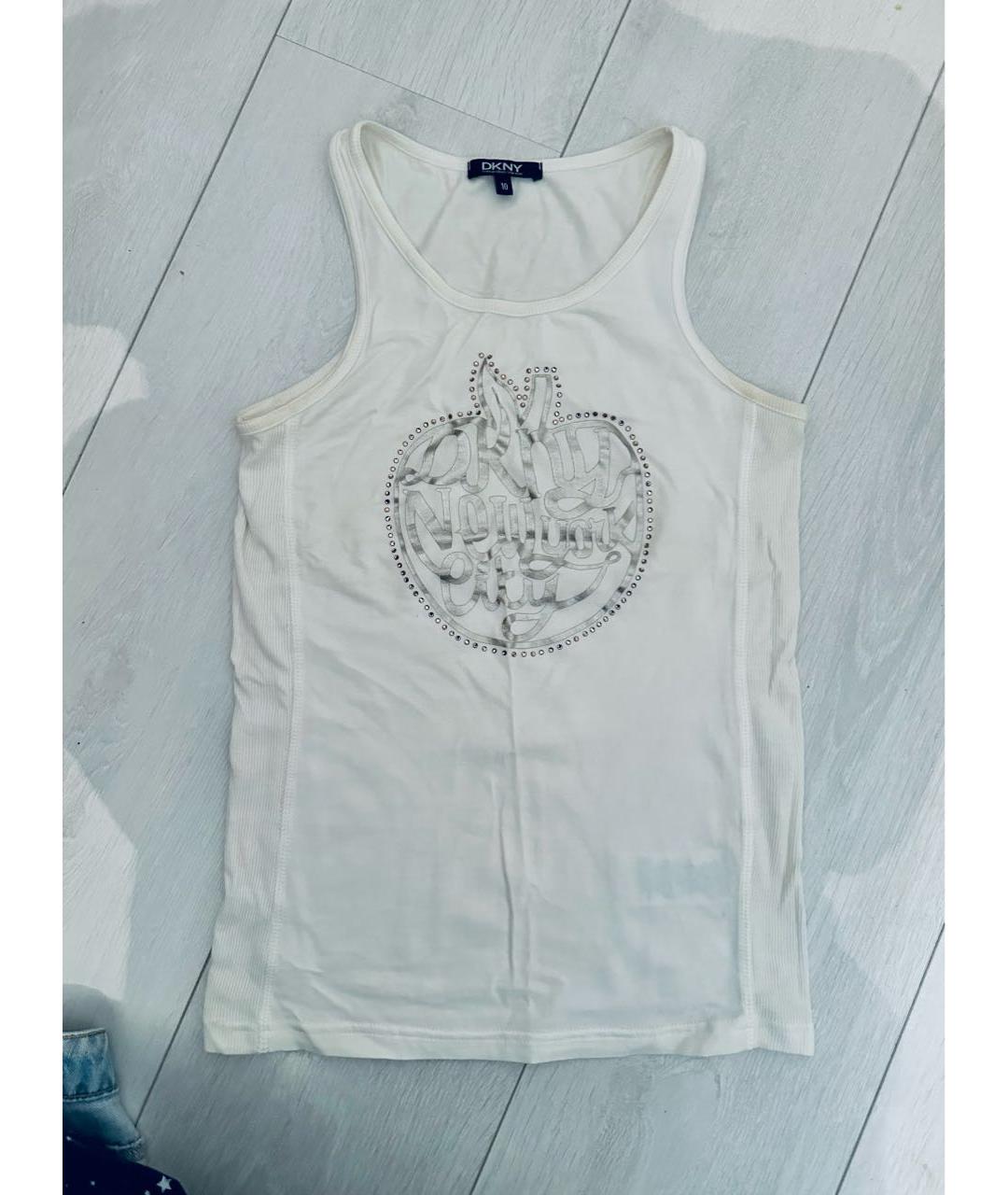 DKNY Белый хлопковый детская футболка / топ, фото 2