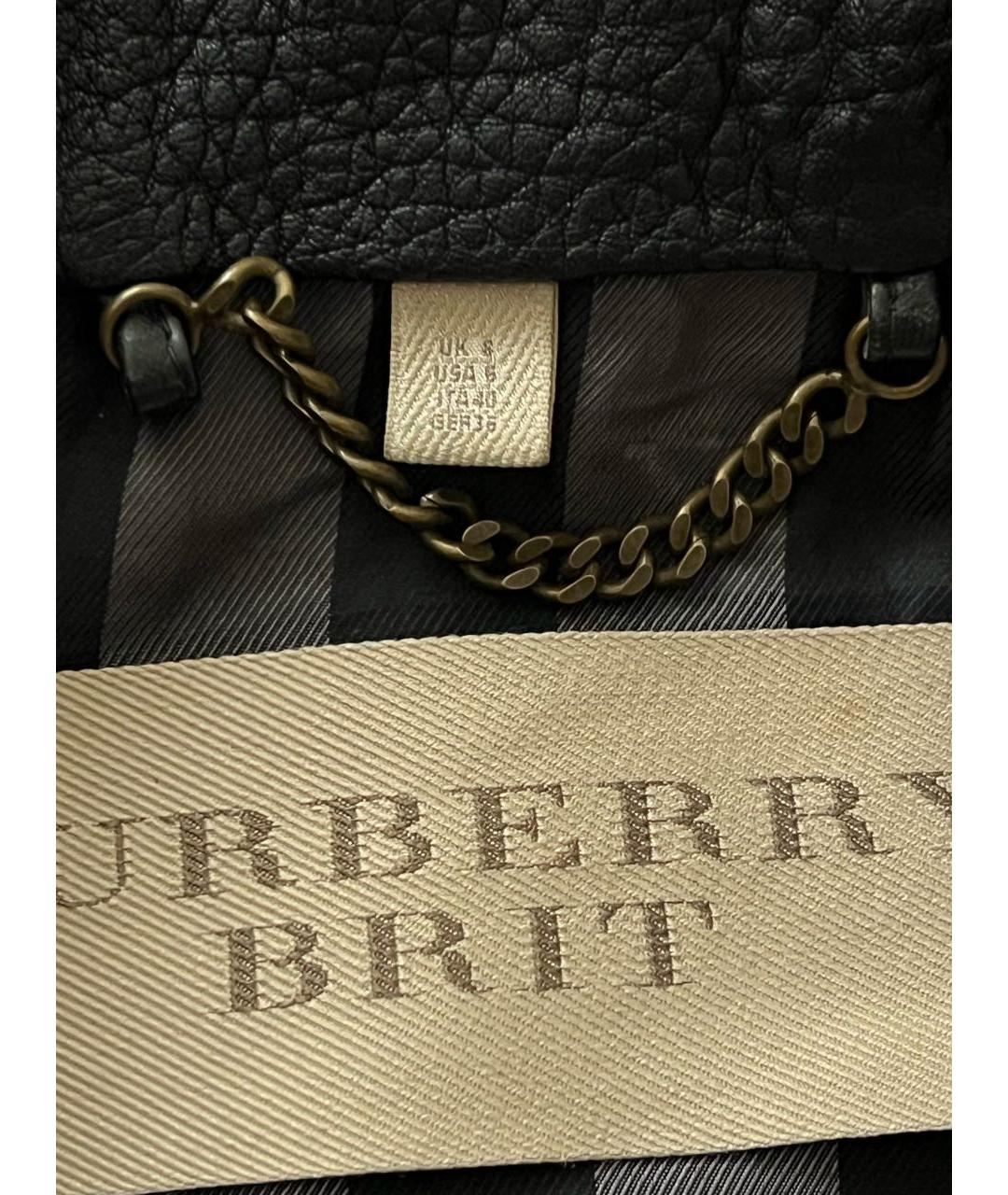 BURBERRY BRIT Черная кожаная куртка, фото 3