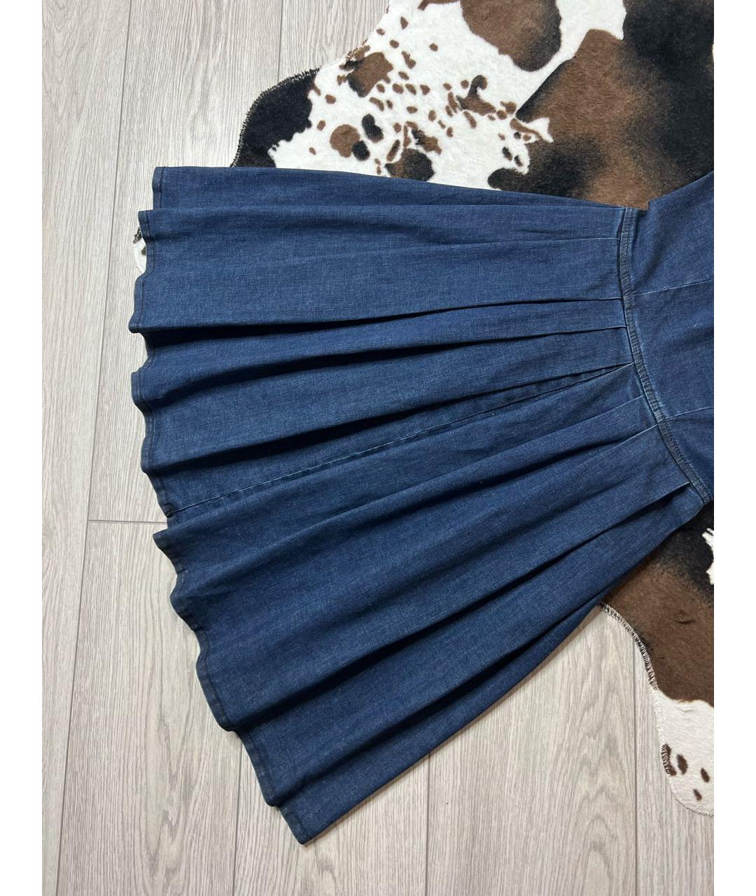 PINKO Синее хлопко-эластановое платье, фото 3