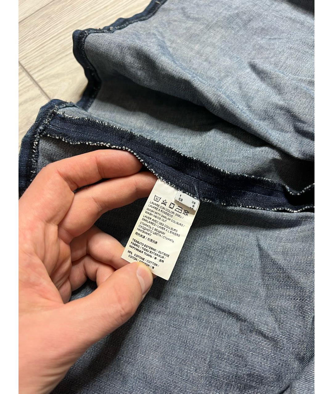 PINKO Синее хлопко-эластановое платье, фото 4