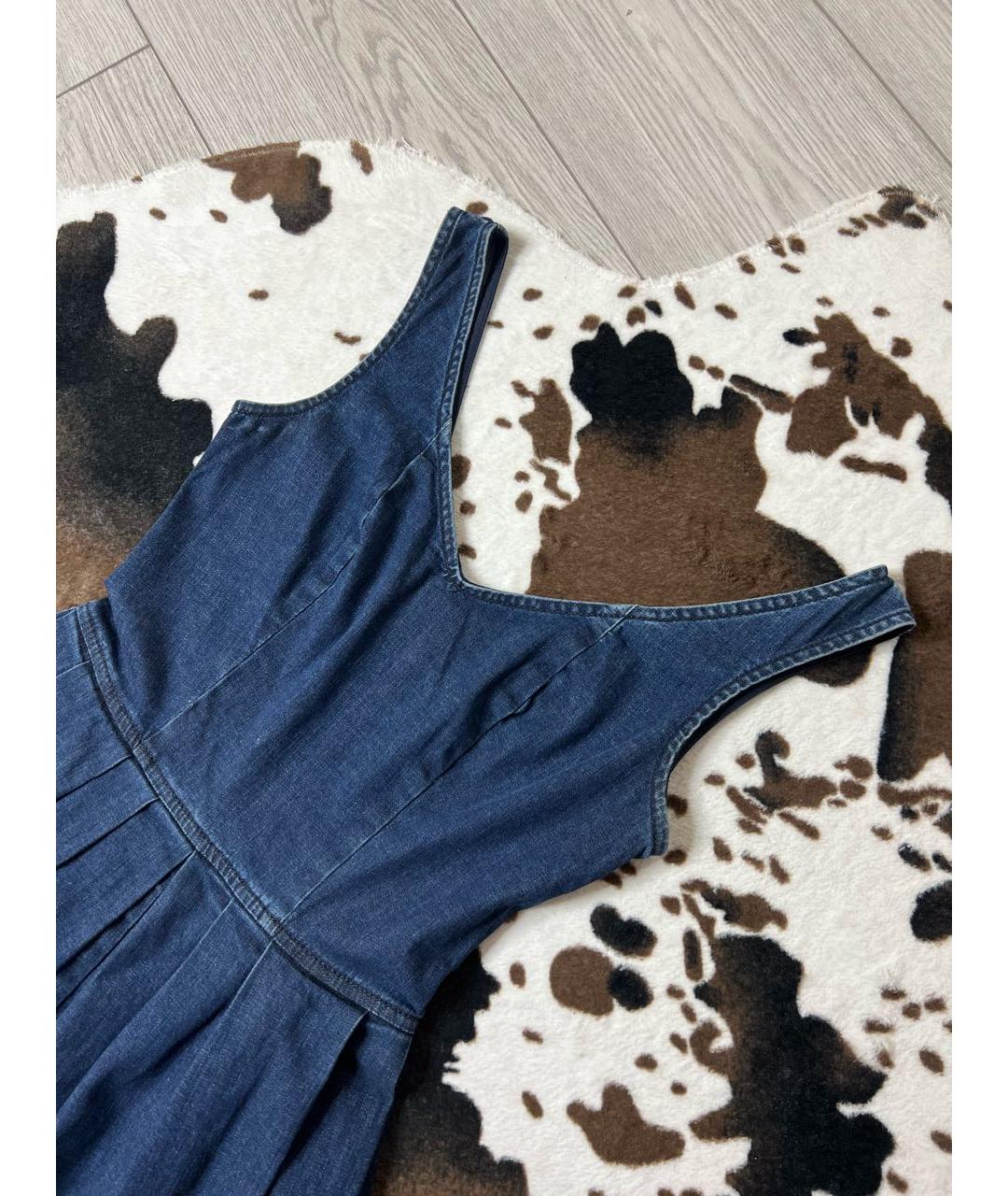 PINKO Синее хлопко-эластановое платье, фото 2