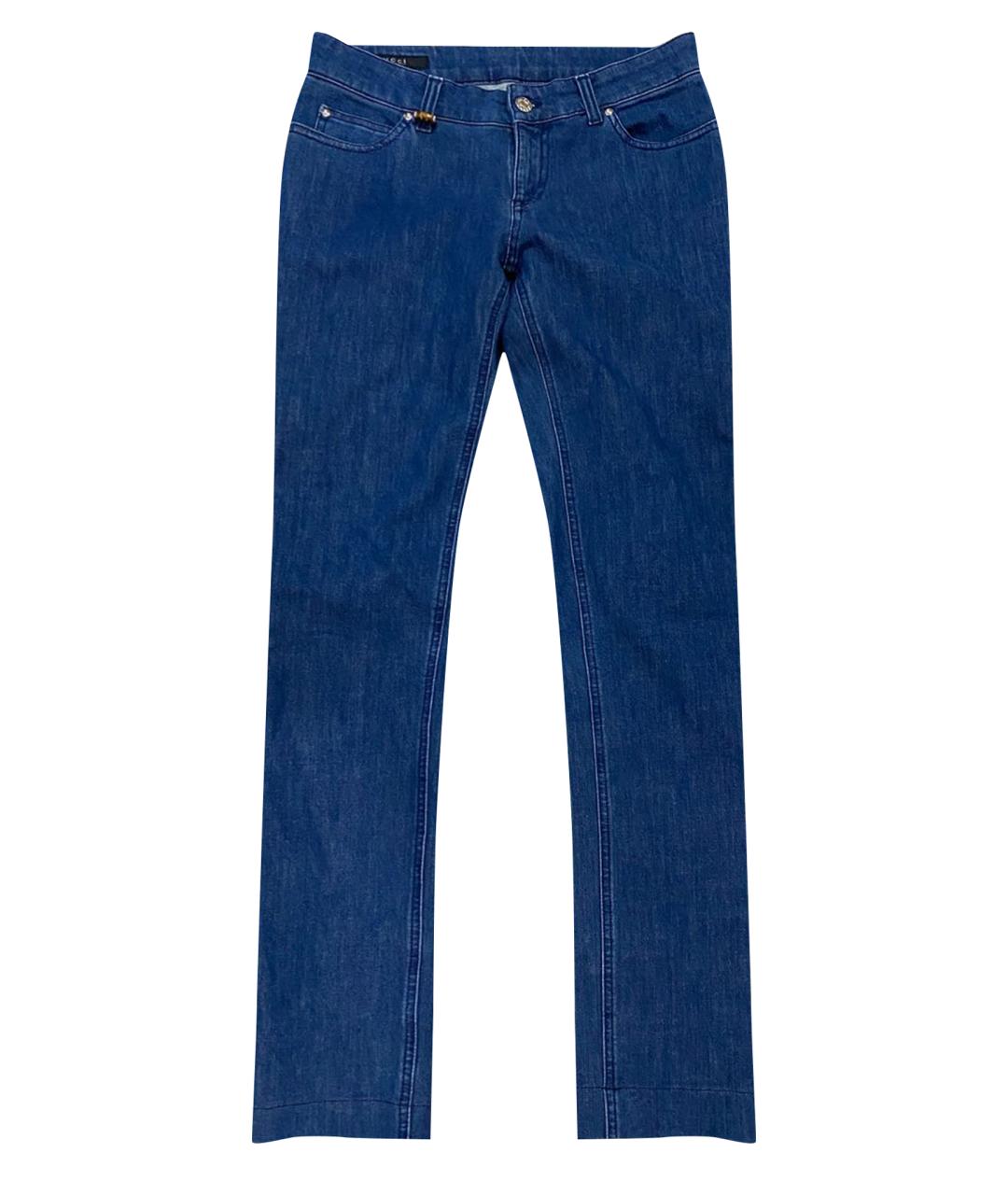GUCCI Синие хлопковые джинсы слим, фото 1