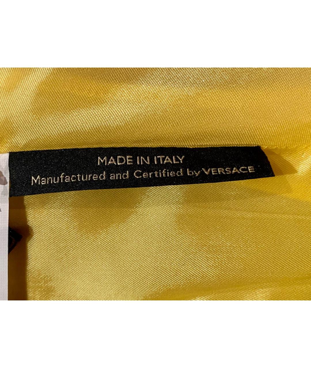 VERSACE Желтая твидовая юбка мини, фото 6