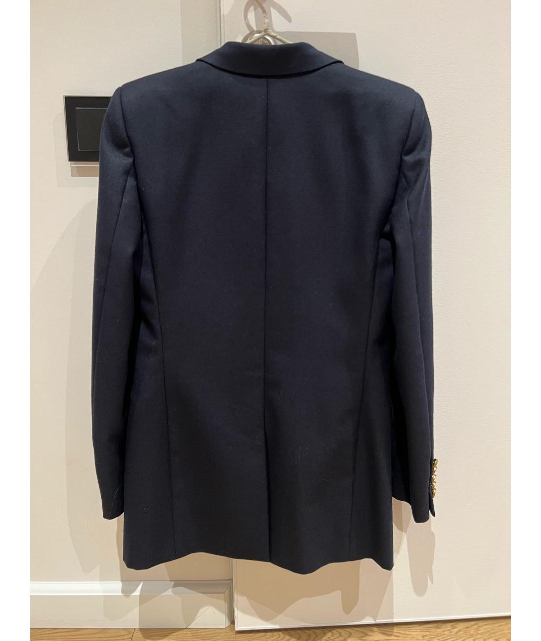 SAINT LAURENT Темно-синий шерстяной жакет/пиджак, фото 2