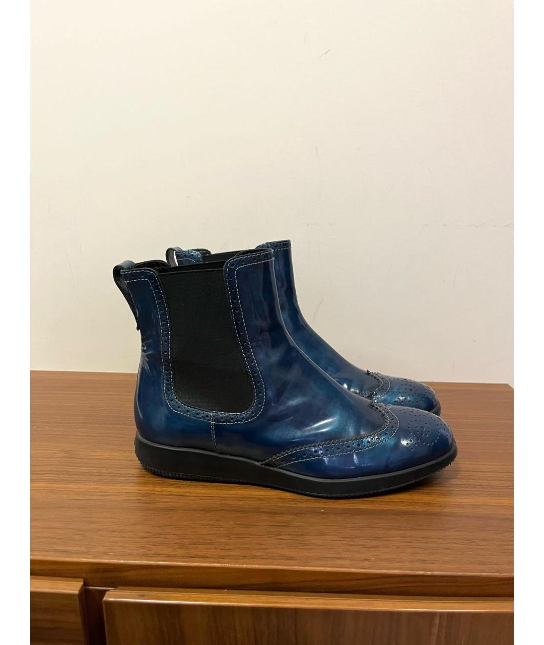 HOGAN Синие кожаные ботинки, фото 8