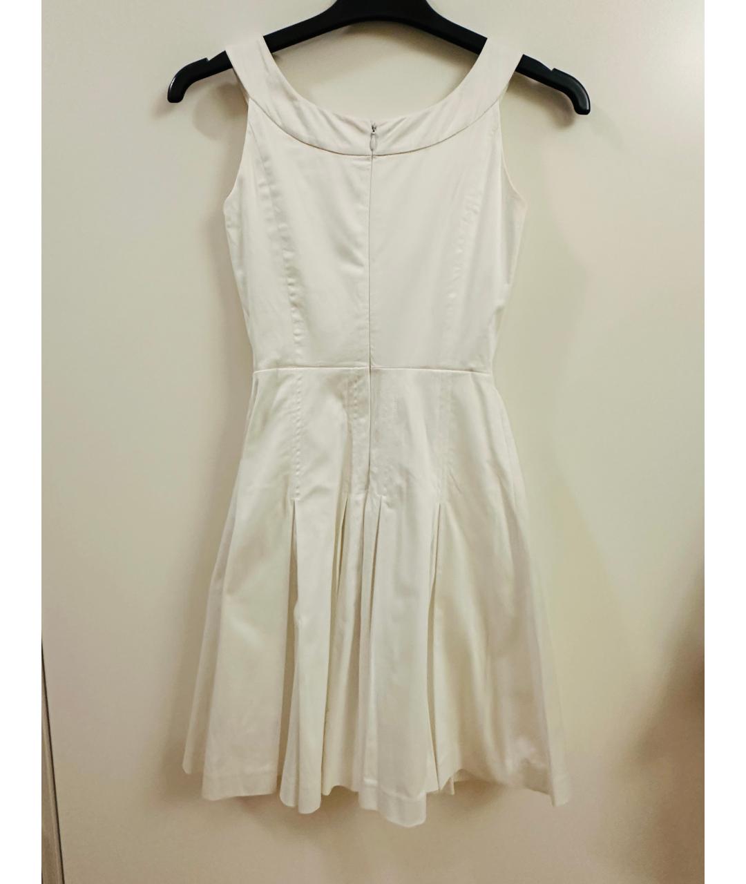 CALVIN KLEIN Белое хлопко-эластановое повседневное платье, фото 2