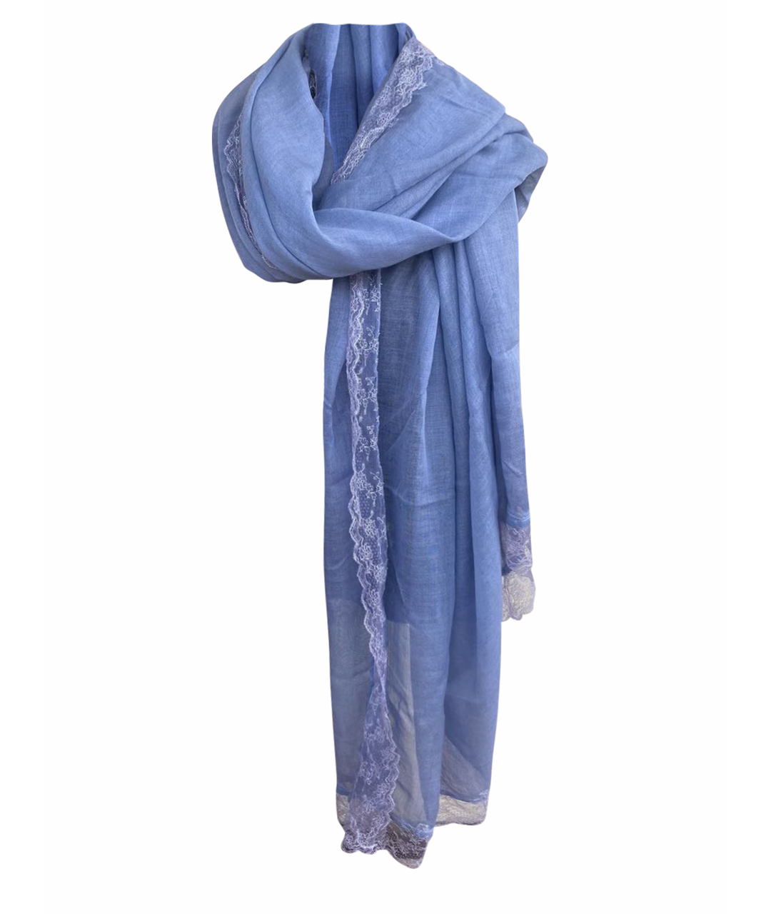 ERMANNO SCERVINO Синий кашемировый шарф, фото 1