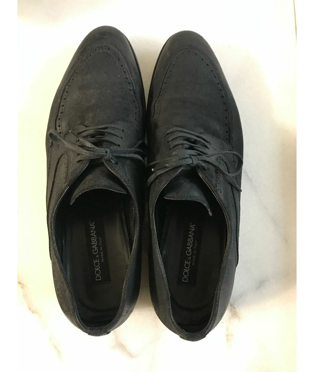 DOLCE&GABBANA Черные нубуковые туфли, фото 3