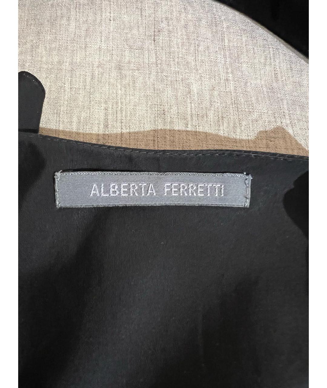 ALBERTA FERRETTI Черное хлопковое платье, фото 6
