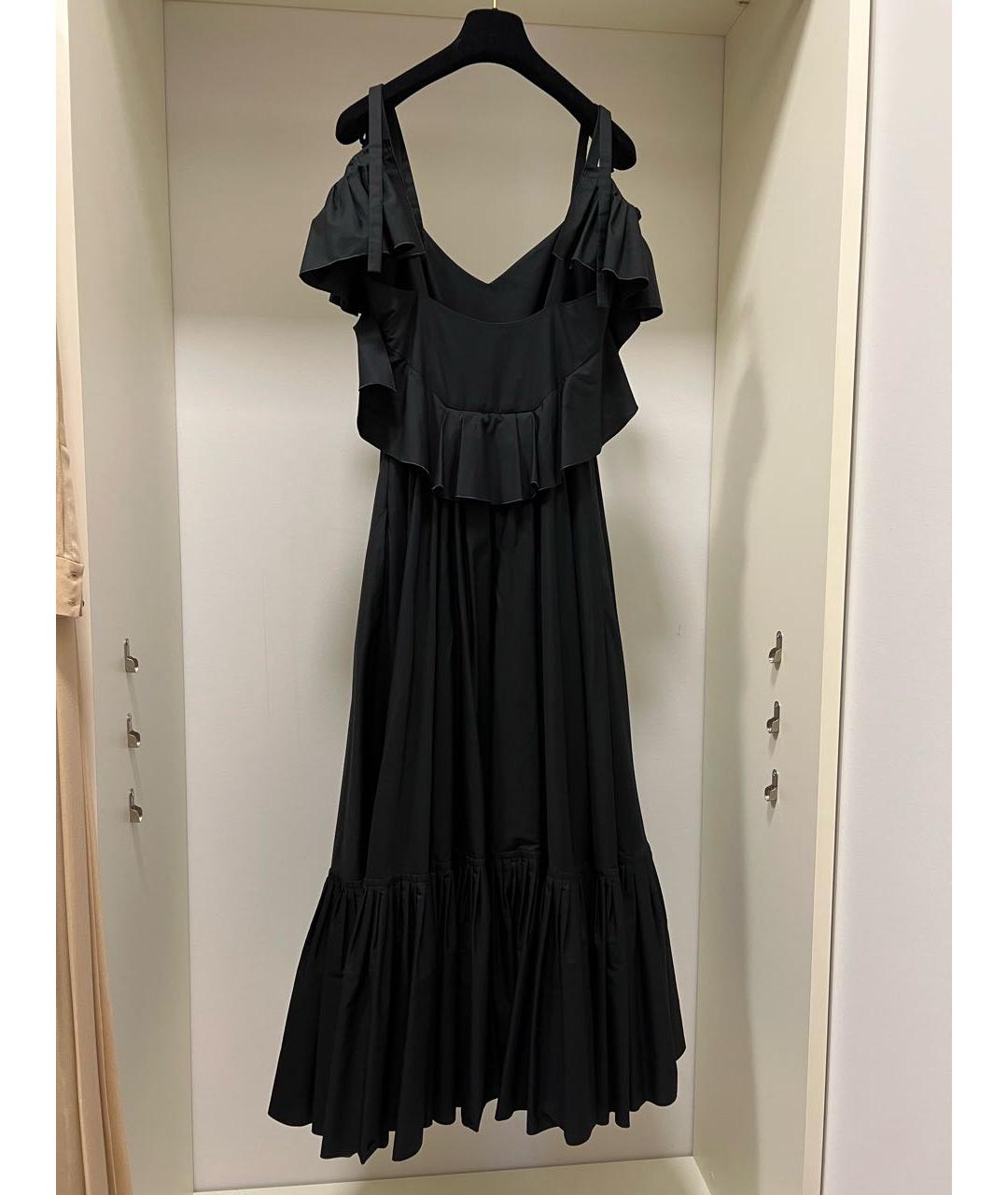 ALBERTA FERRETTI Черное хлопковое платье, фото 2