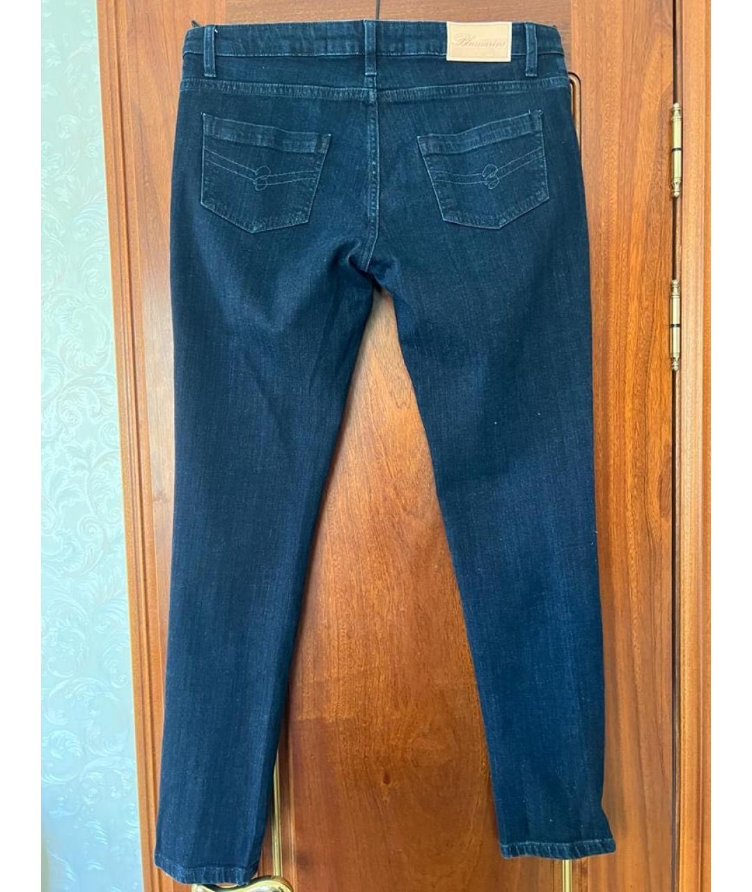 BLUMARINE Синие хлопко-эластановые джинсы слим, фото 2