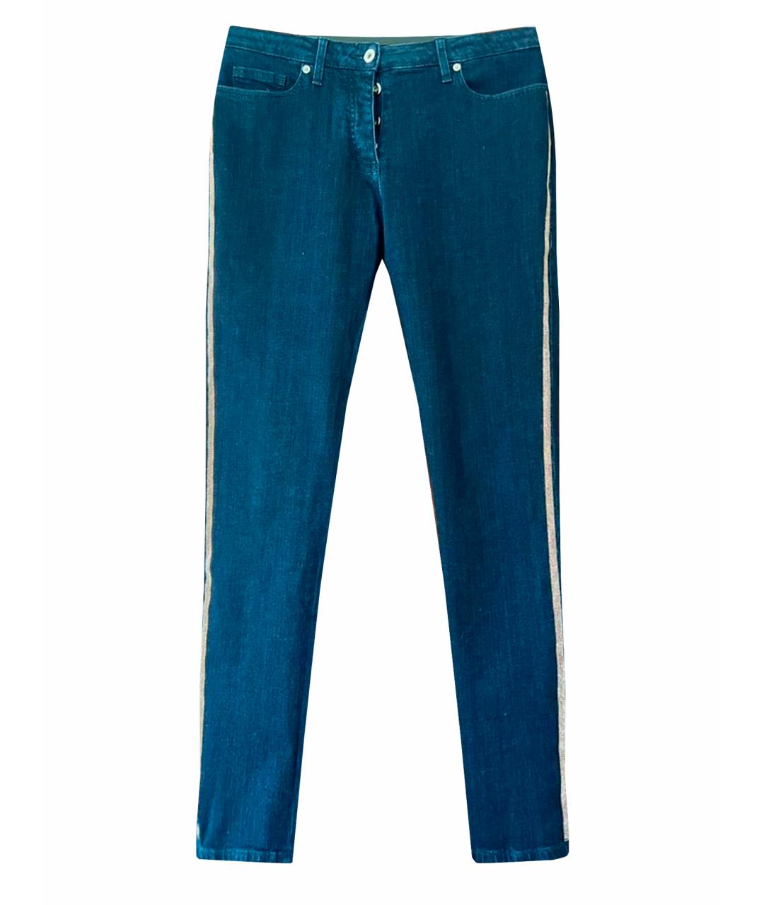 BLUMARINE Синие хлопко-эластановые джинсы слим, фото 1
