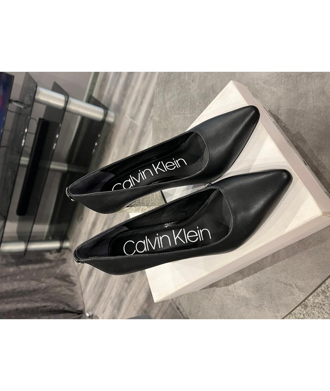 CALVIN KLEIN Черные кожаные туфли, фото 3