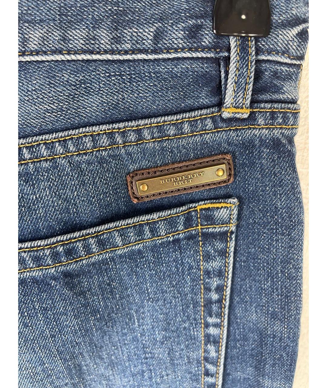 BURBERRY BRIT Синие хлопковые прямые джинсы, фото 5