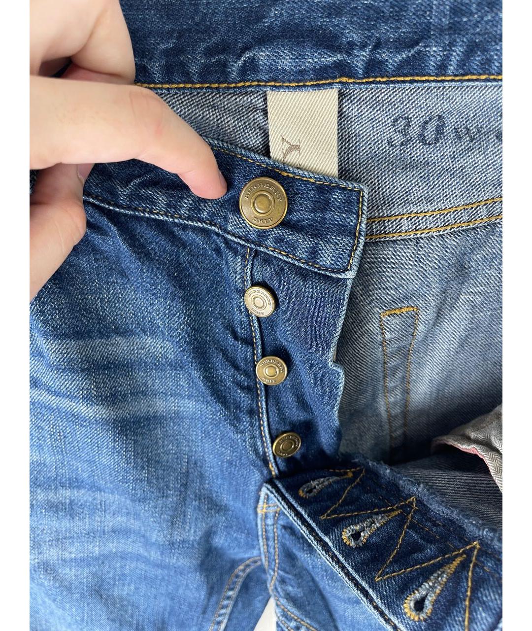 BURBERRY BRIT Синие хлопковые прямые джинсы, фото 7