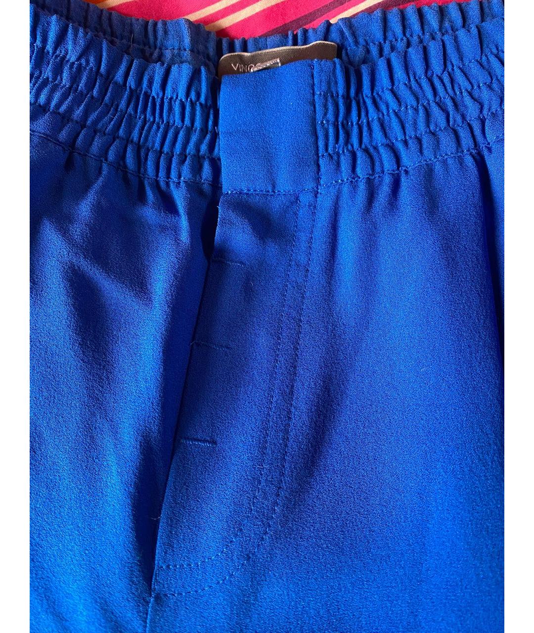 VINCE Синие шелковые брюки узкие, фото 3