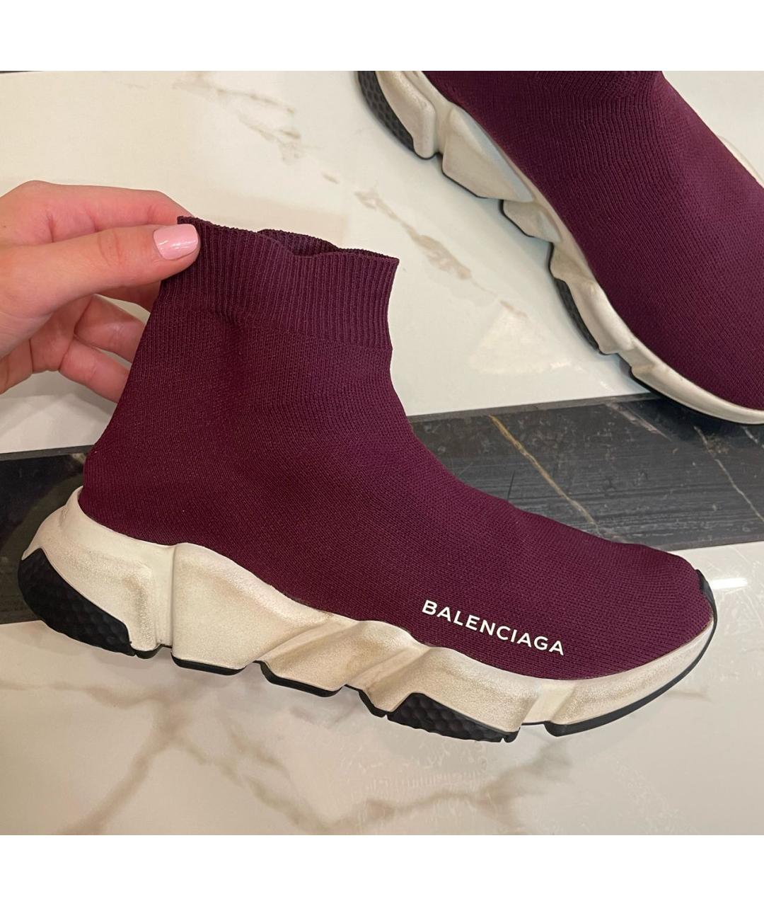 BALENCIAGA Бордовые кроссовки, фото 9