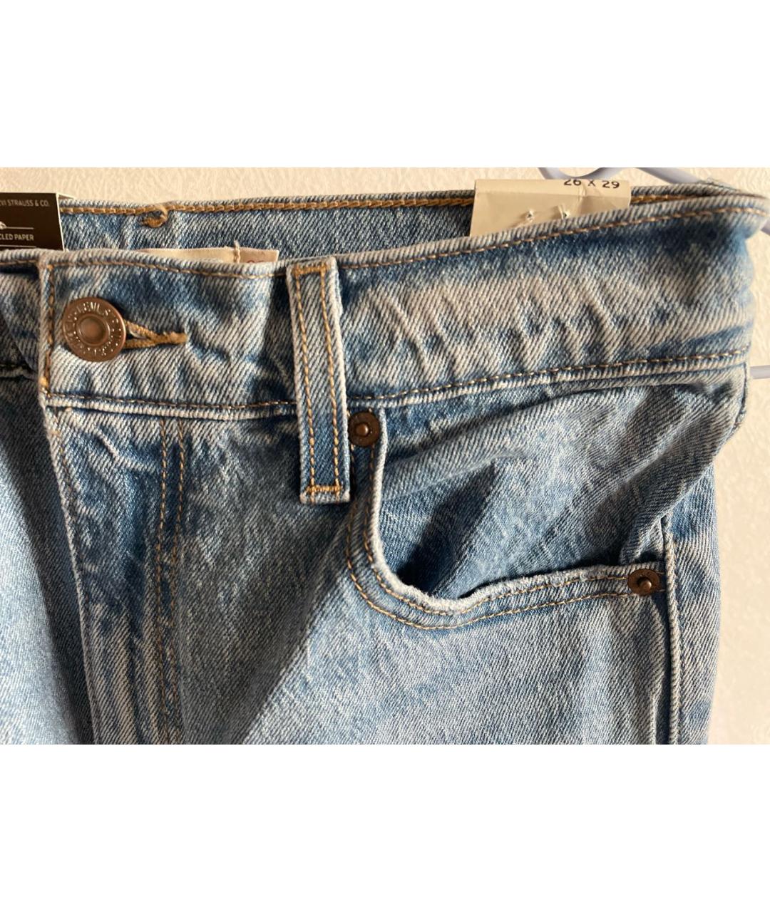 LEVI'S Голубые хлопковые прямые джинсы, фото 4