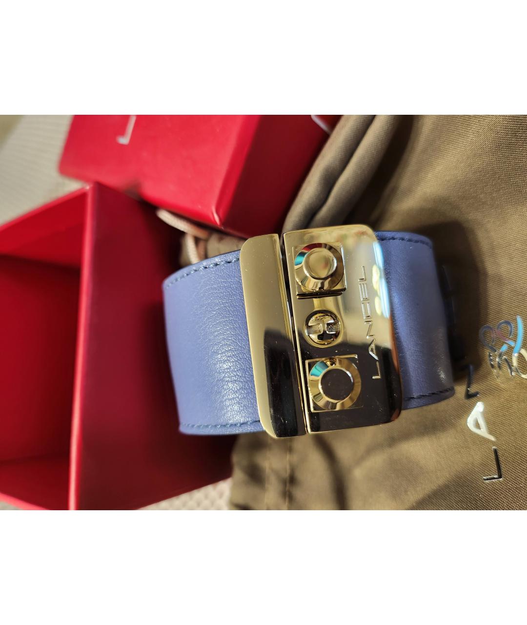 LANCEL Голубой кожаный браслет, фото 4