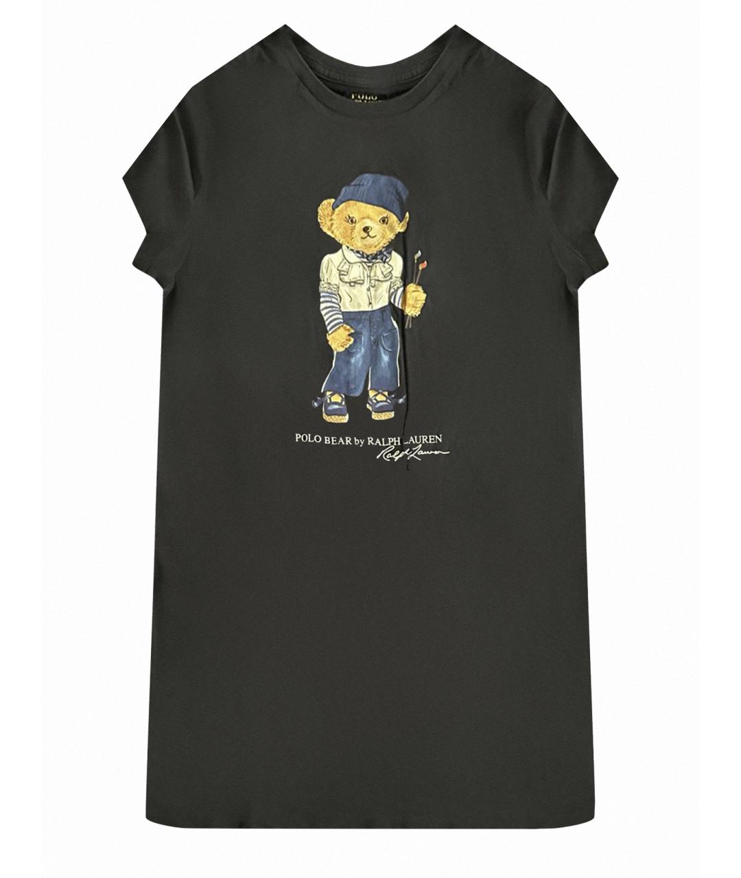 POLO RALPH LAUREN Темно-синее хлопковое повседневное платье, фото 1