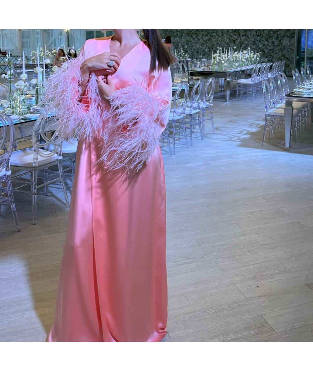 YANA RASKOVALOVA Розовое шелковое вечернее платье, фото 4