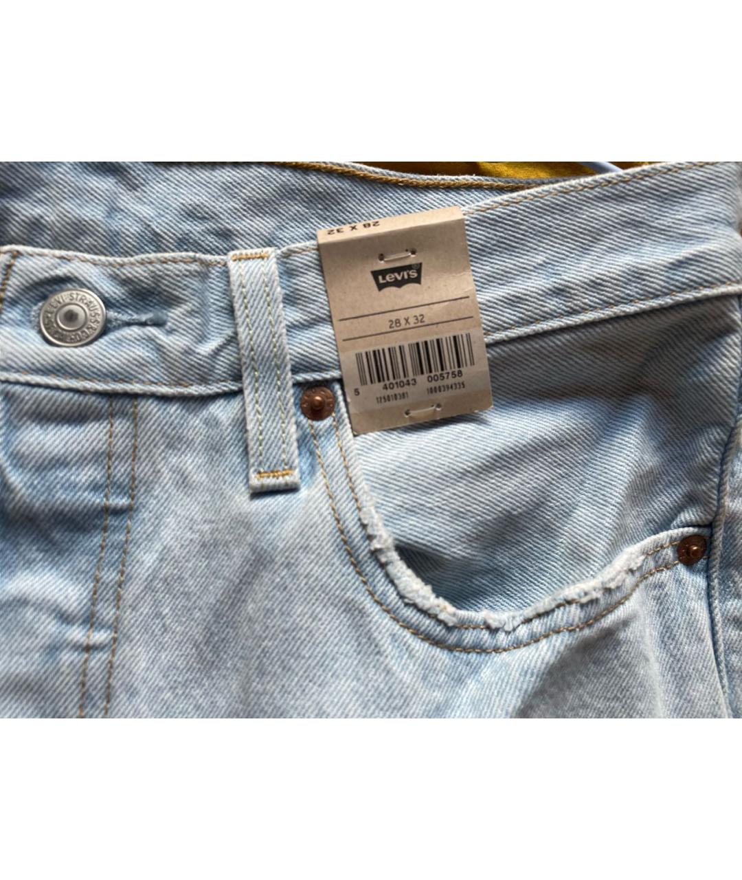 LEVI'S Голубые хлопковые прямые джинсы, фото 4