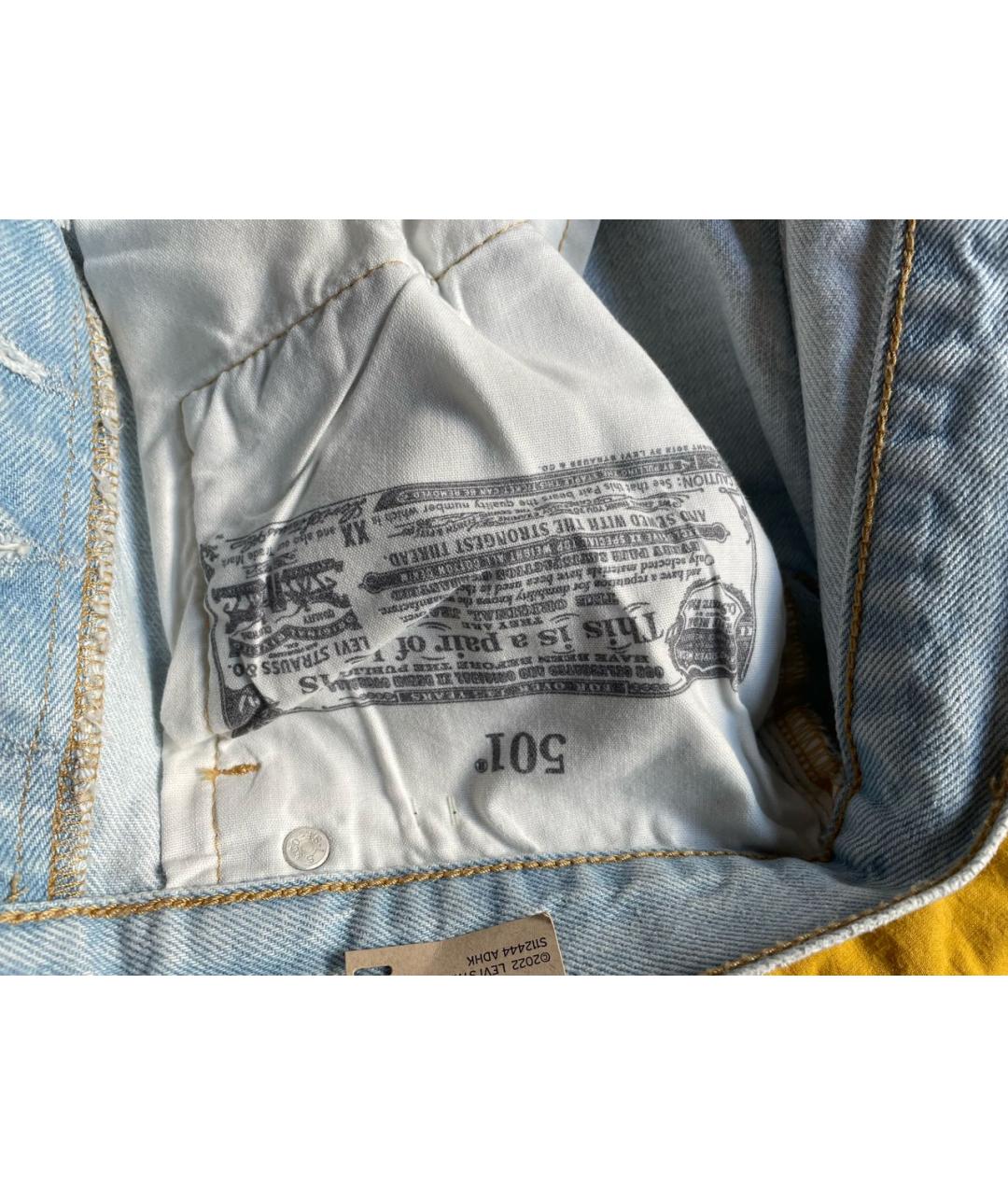 LEVI'S Голубые хлопковые прямые джинсы, фото 3