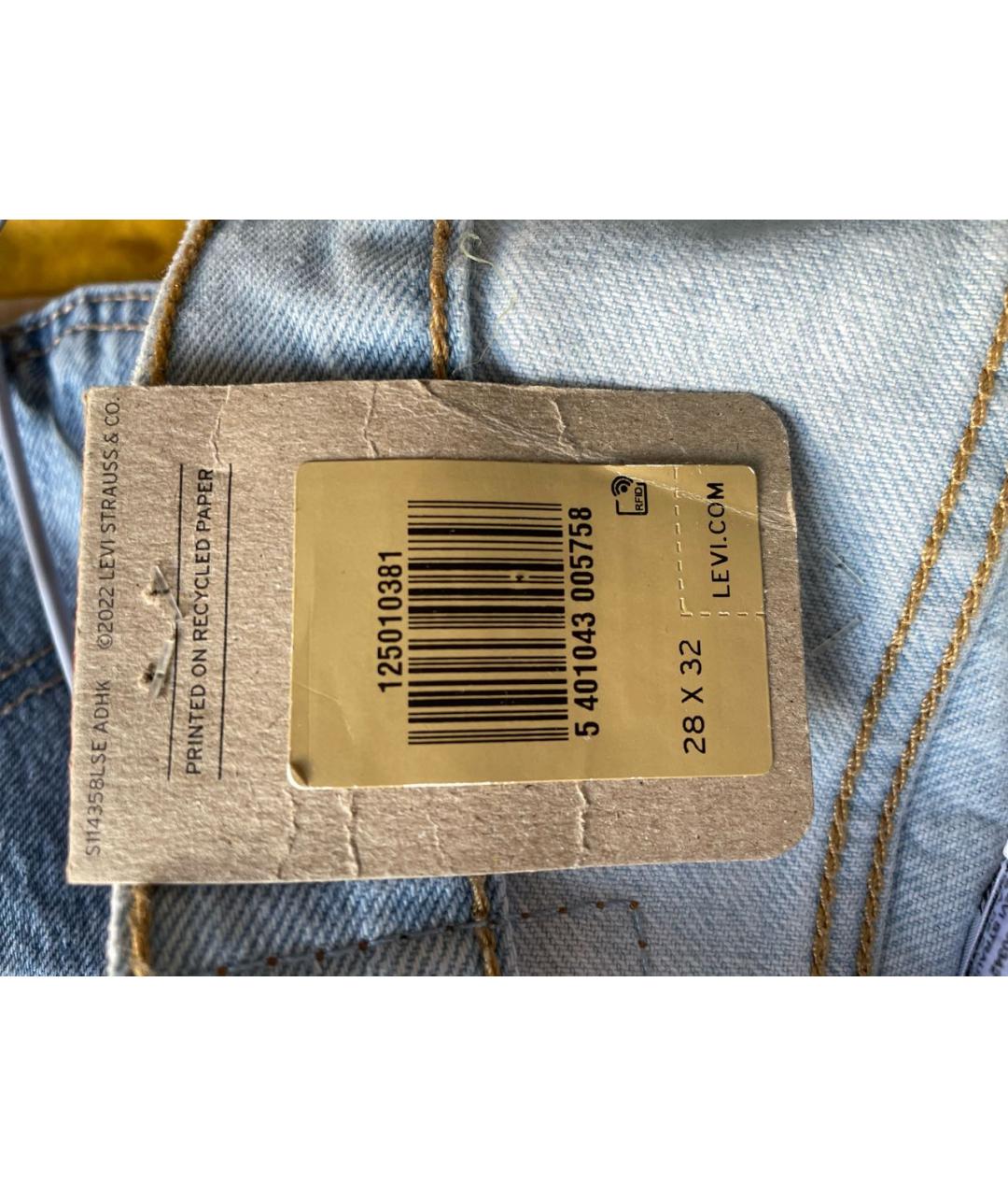 LEVI'S Голубые хлопковые прямые джинсы, фото 5