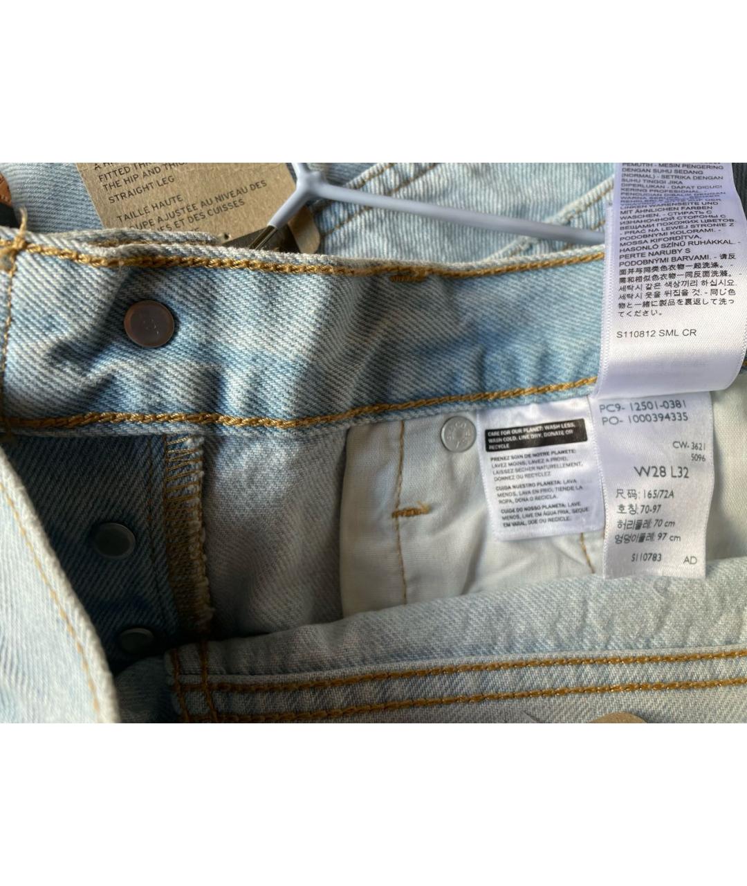 LEVI'S Голубые хлопковые прямые джинсы, фото 7