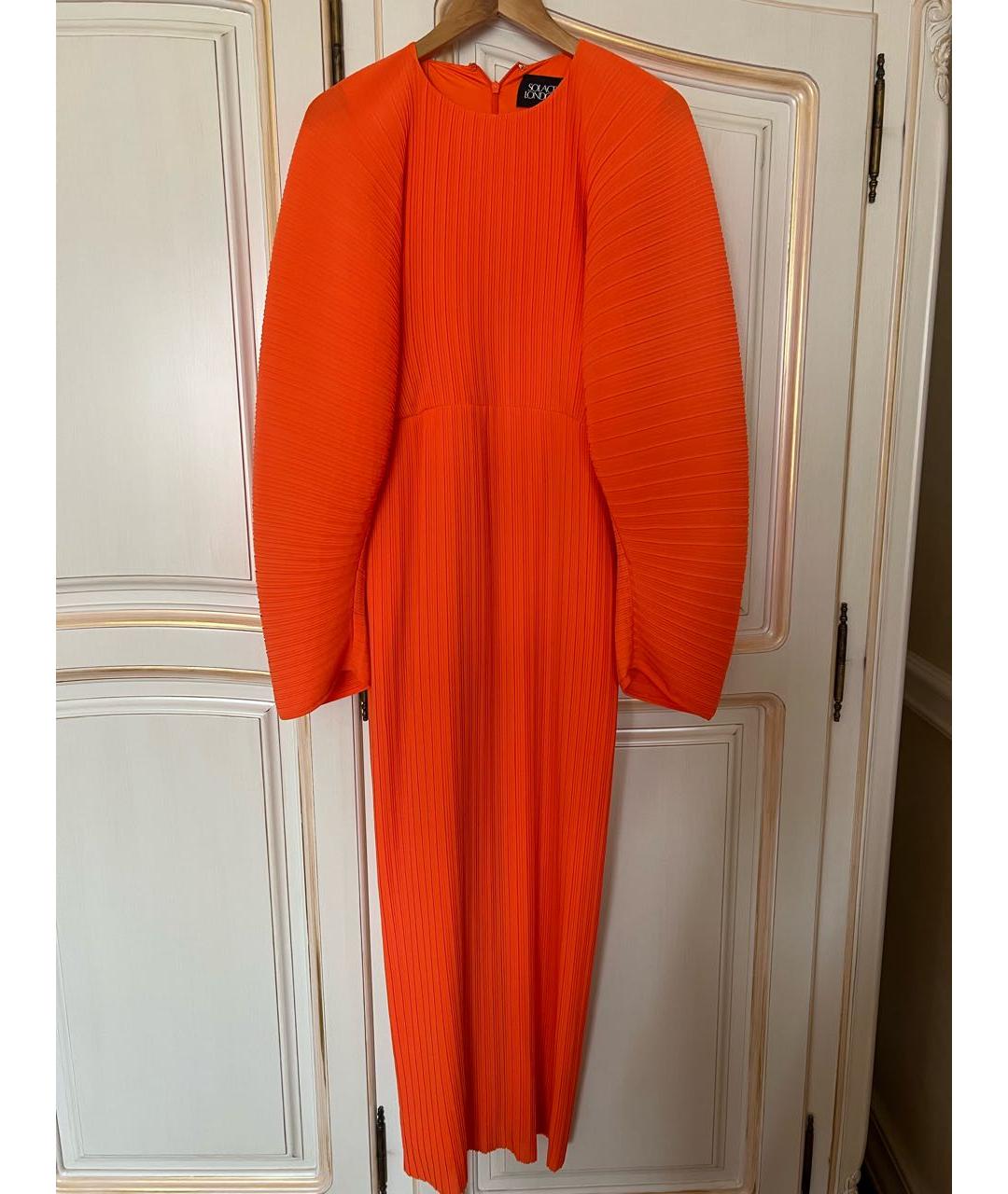 SOLACE LONDON Оранжевое полиэстеровое вечернее платье, фото 4