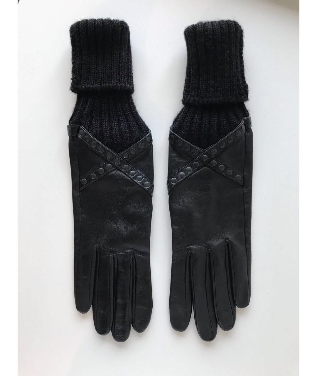 AGNELLE Черные кожаные перчатки, фото 8