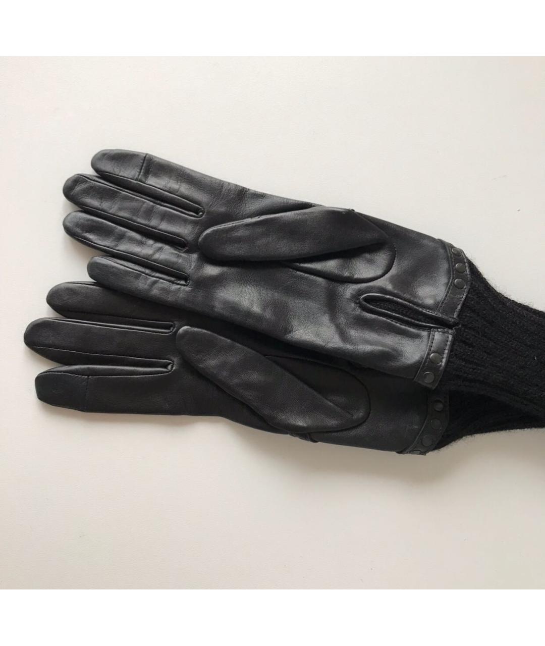 AGNELLE Черные кожаные перчатки, фото 5