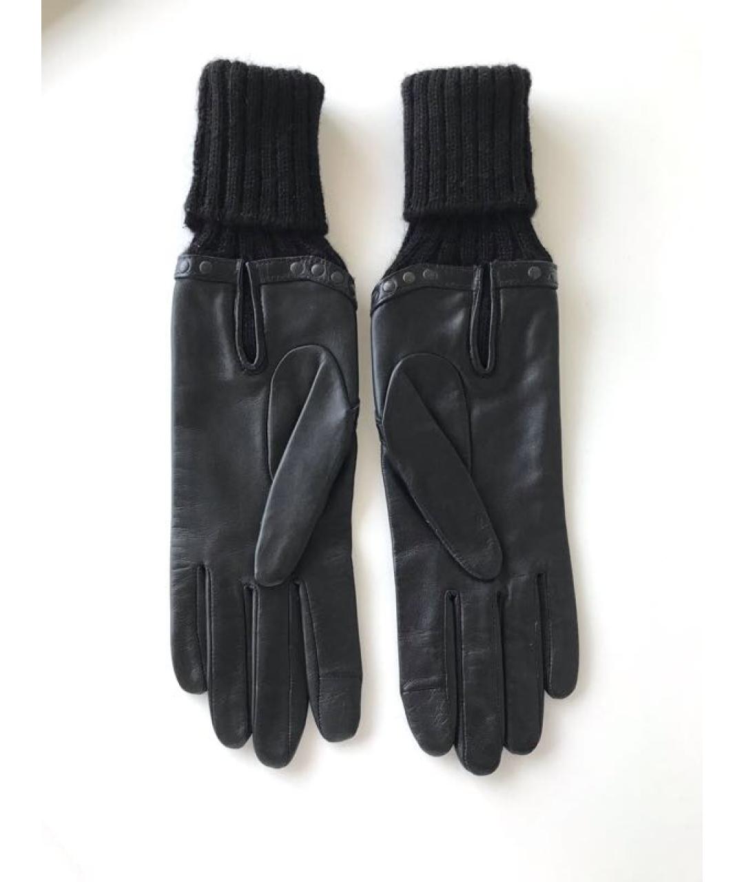 AGNELLE Черные кожаные перчатки, фото 6