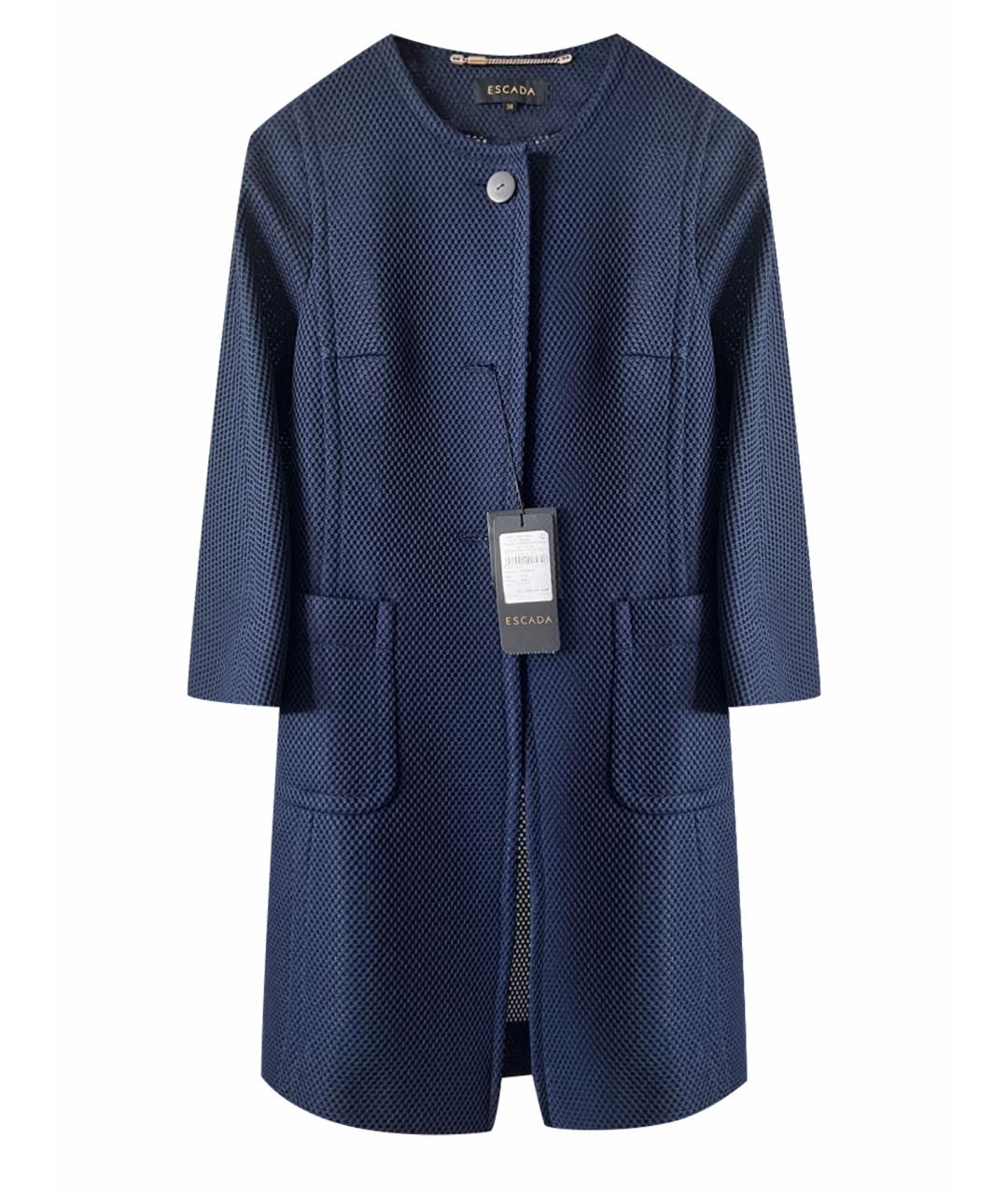 ESCADA Темно-синее полиэстеровое пальто, фото 1
