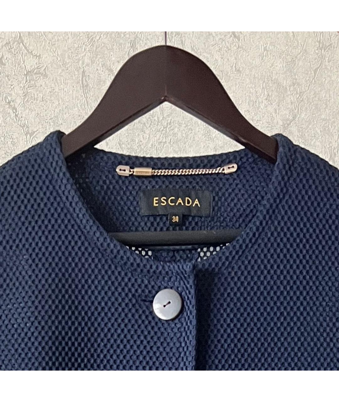 ESCADA Темно-синее полиэстеровое пальто, фото 4