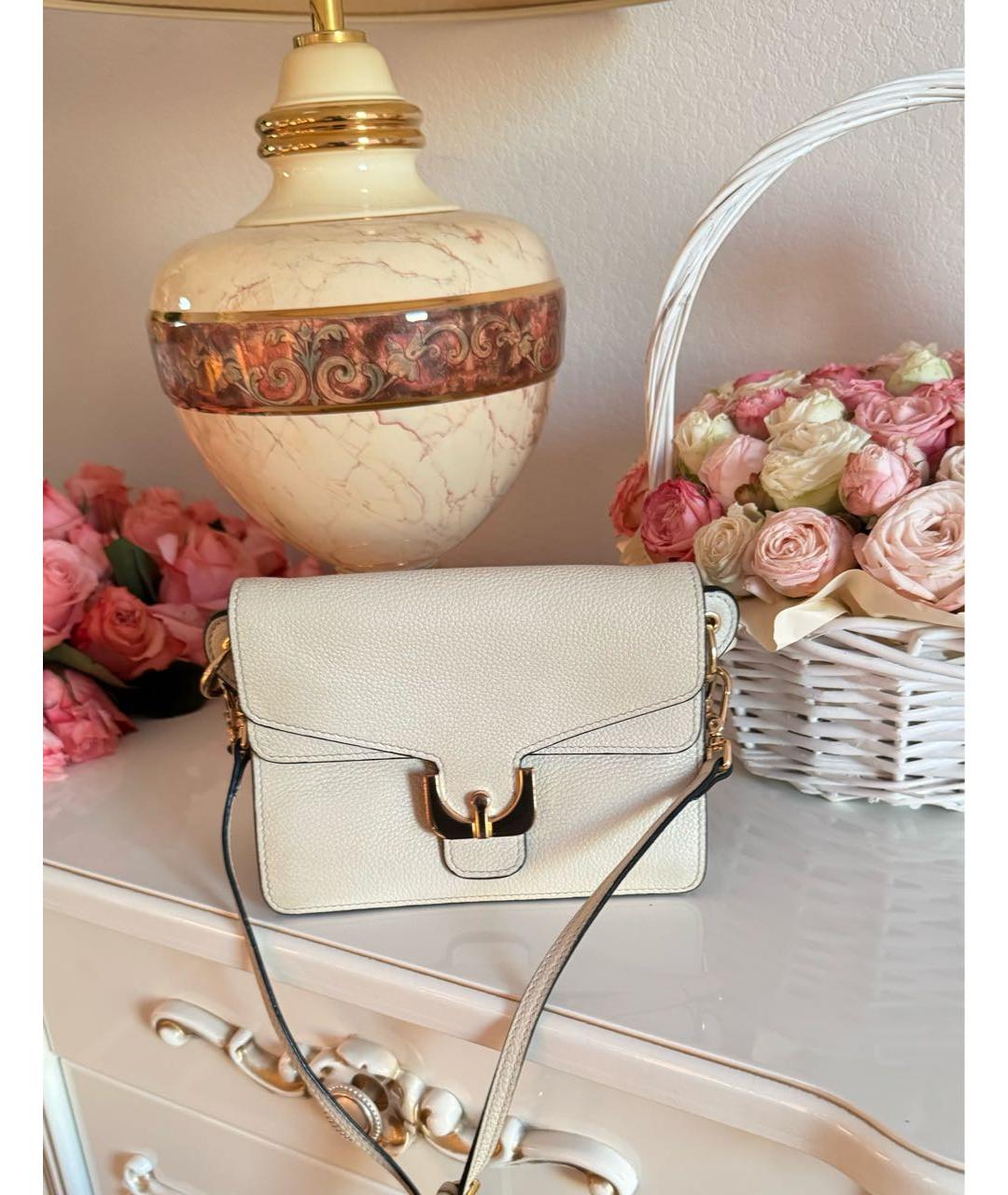 COCCINELLE Бежевая кожаная сумка с короткими ручками, фото 6