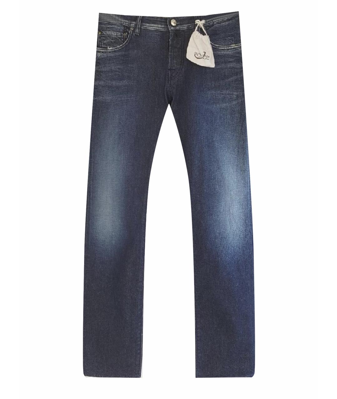 JACOB COHEN Темно-синие хлопко-эластановые джинсы скинни, фото 1