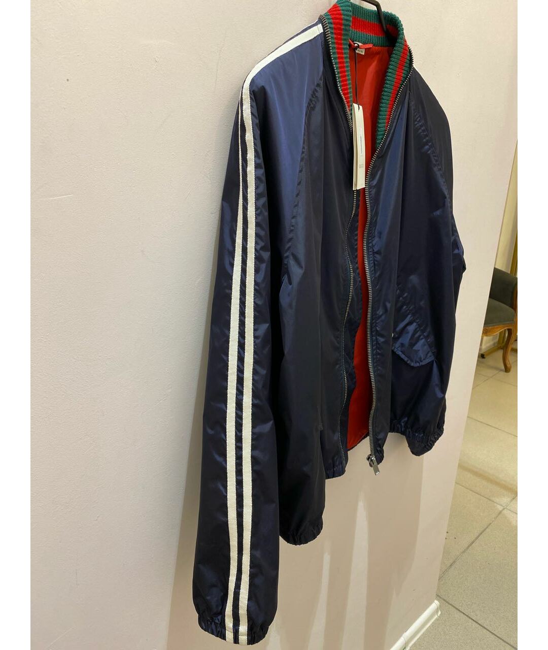 GUCCI Темно-синяя полиамидовая куртка, фото 4