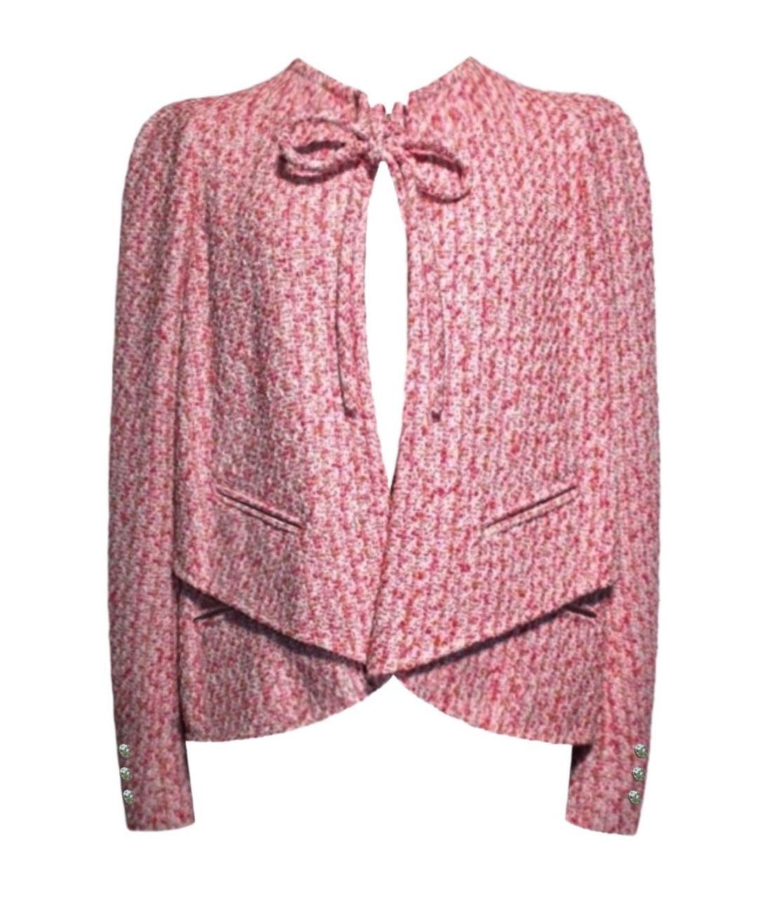CHANEL PRE-OWNED Розовый твидовый жакет/пиджак, фото 1