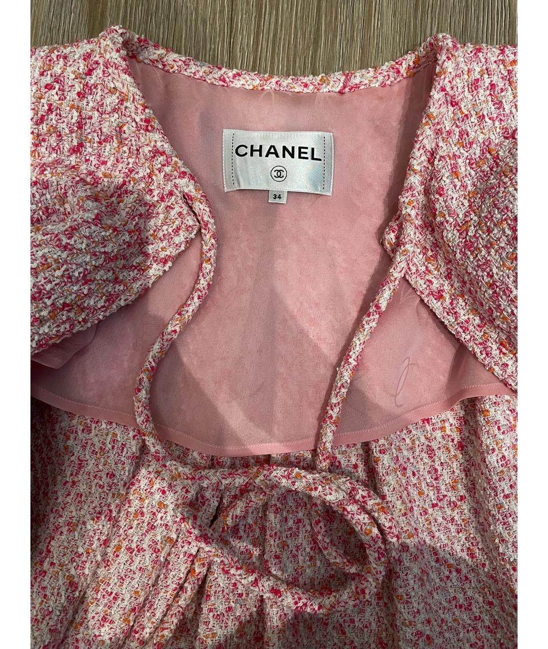 CHANEL PRE-OWNED Розовый твидовый жакет/пиджак, фото 6