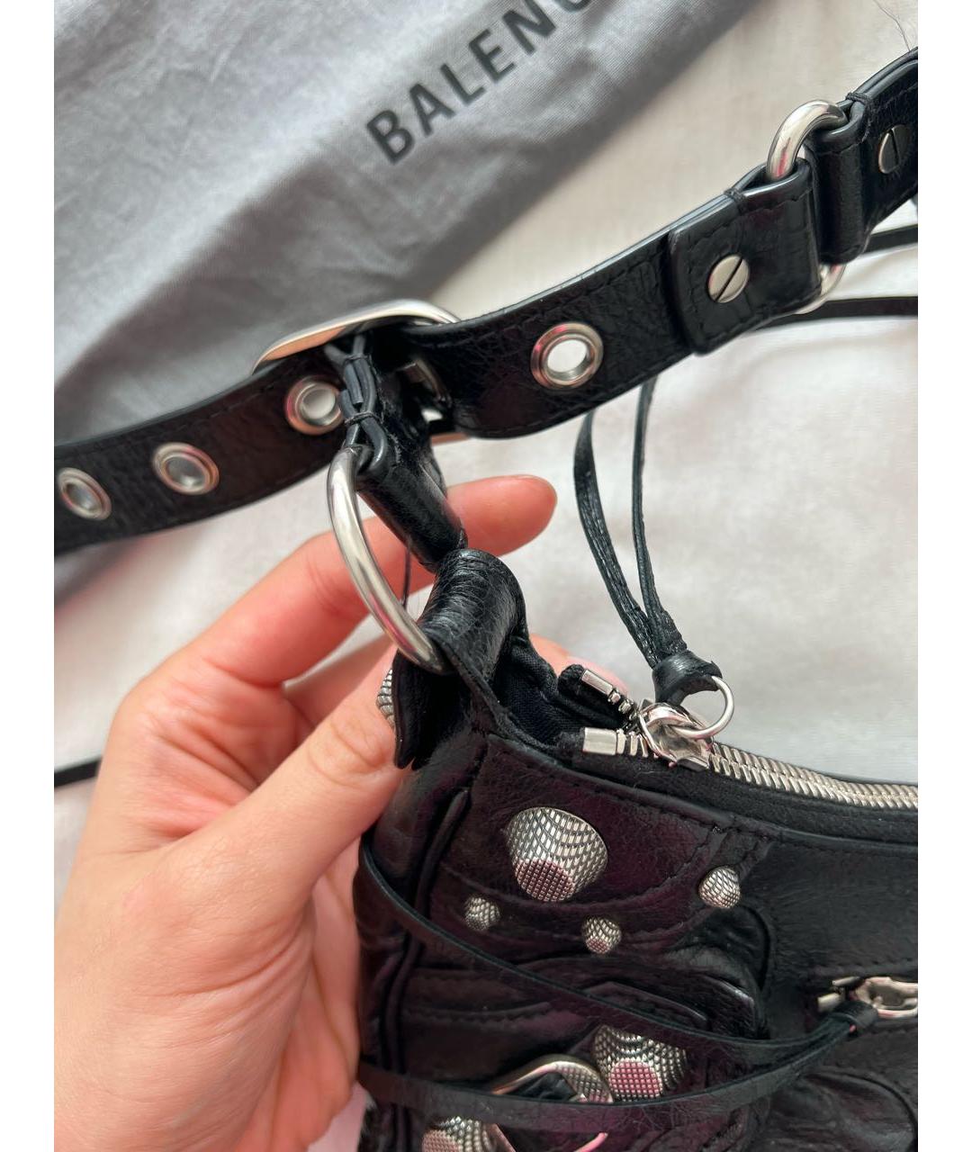 BALENCIAGA Черная кожаная сумка с короткими ручками, фото 3